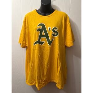 Fanatics XL Oakland A’s Yellow Cotton Sports Baseball Tshirt- Show team spirit!